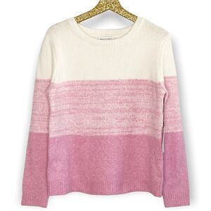 New Cupcakes and Cashmere Womens Sweater Pink Cream Soft Cozy Knit Size Medium